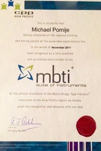 Michael's MBTI Certificate